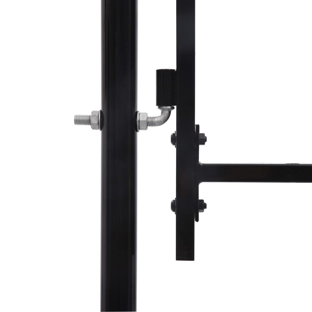 Garden Fence Gate with Arched Top Steel 2.25x5 m Black